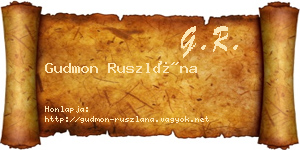 Gudmon Ruszlána névjegykártya